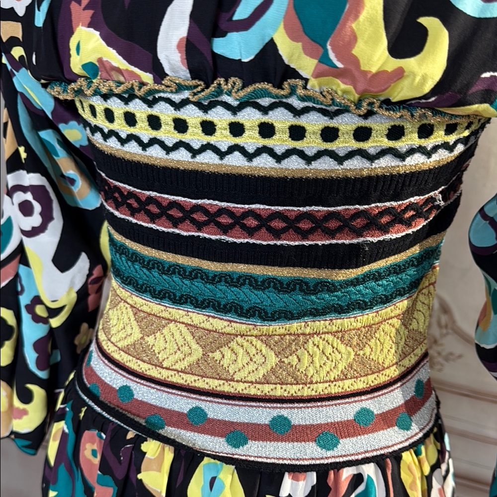 Missoni Vibrant Patterned Dress with Blue and Yellow Accents - Picture 4 of 7